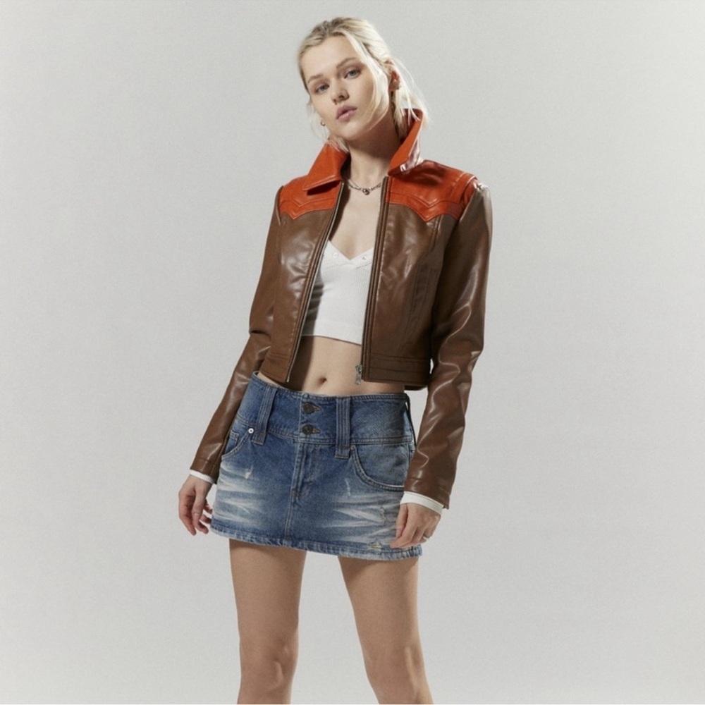 Urban Outfitters Silence + Noise Mariah Faux Leather Western Jacket